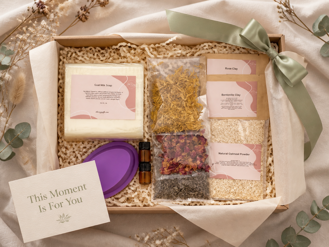 Luxury DIY Soap Making Kit – Self Care Spa Gift Set with Goat Milk Soap, Clay & Botanical Ingredients | Chic & Cozy™