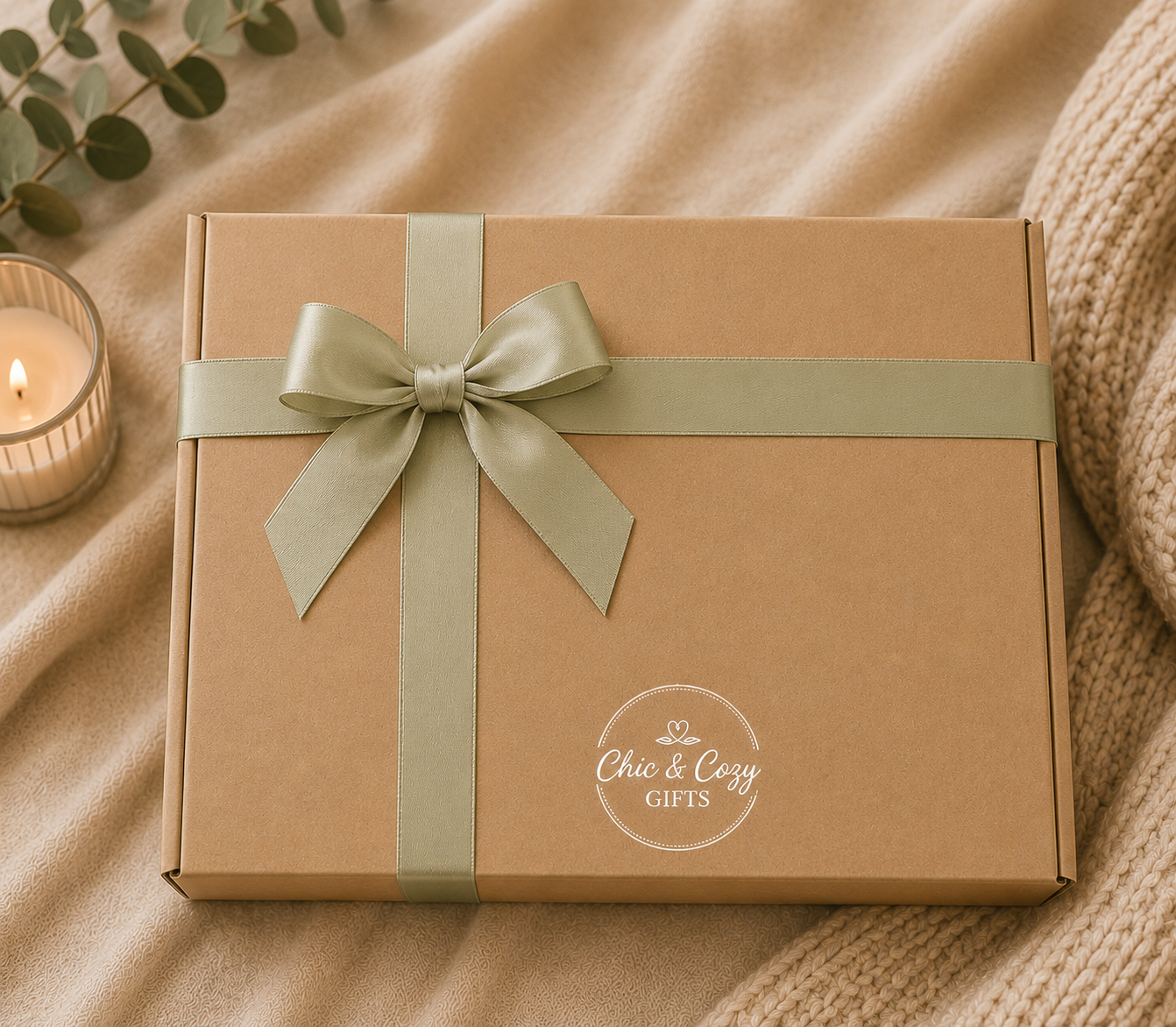 Blush Silk Sleep Mask Gift Set for Women – Luxury Self Care Spa Box with Candle, Tea & Cozy Relaxation Essentials | Chic & Cozy™