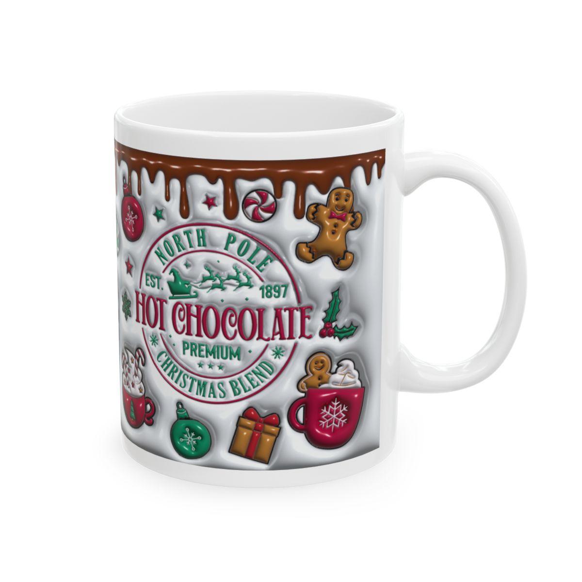 “Hot Chocolate Christmas Mug – 3D Effect Illusion Cup, Cozy Holiday Gift Mug for Cocoa Lovers”