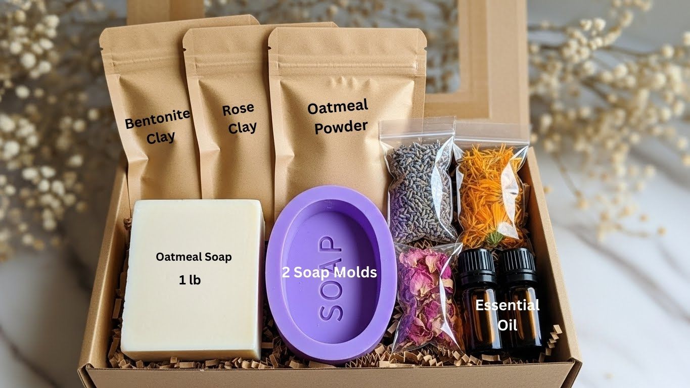 DIY Oatmeal Soap Making Kit: Natural Oils, Oats & Botanicals
